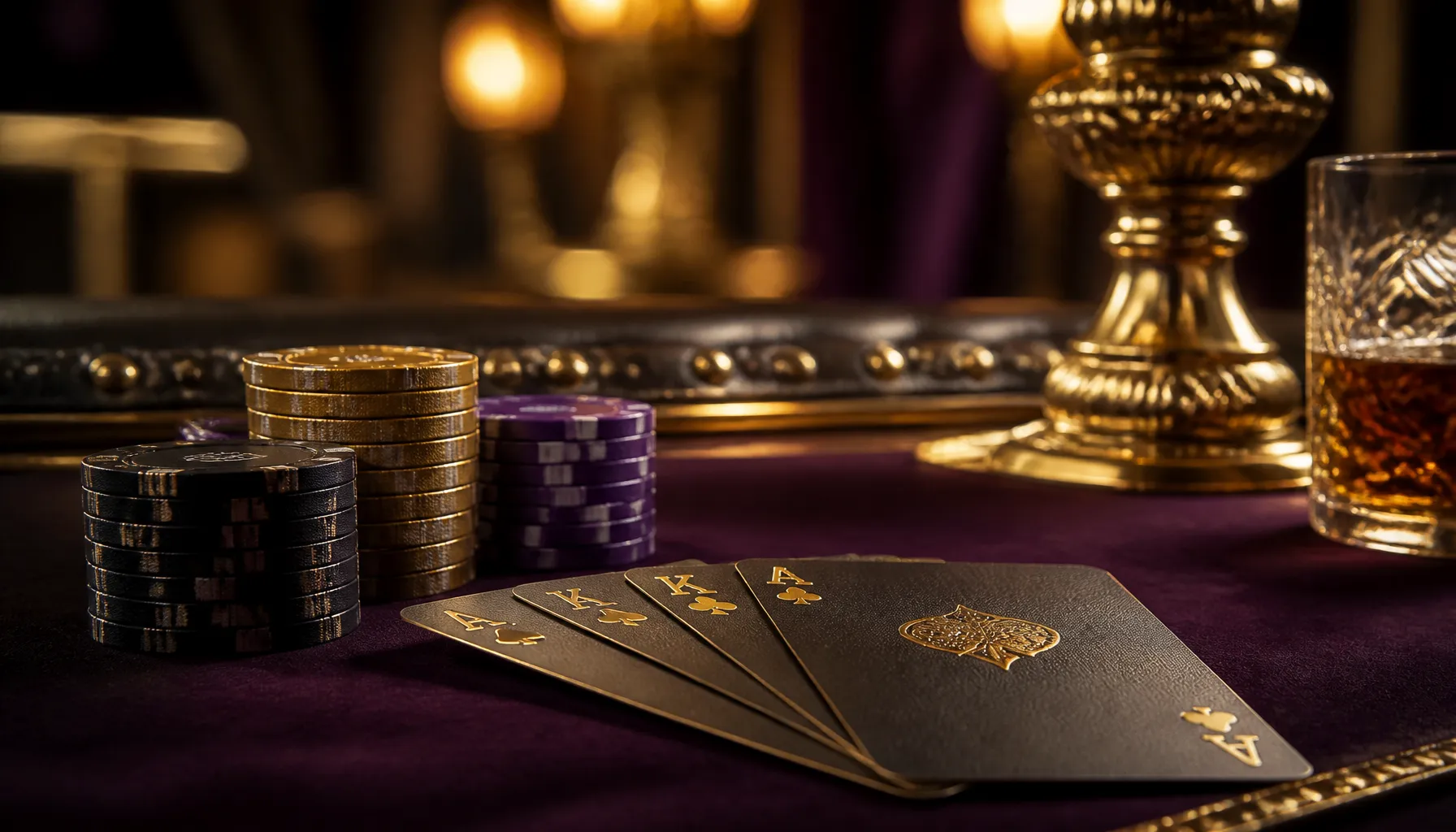 Ornate golden crown resting on dark velvet surface with dramatic jewel-toned lighting and mythic opulence